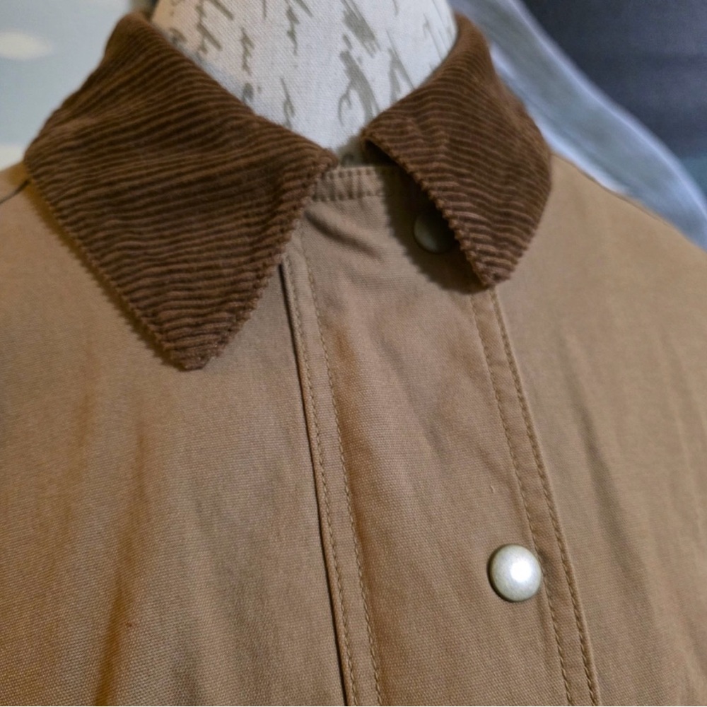 Old Navy Tan Barn Jacket with Brown Corduroy Collar - Picture 4 of 7